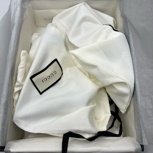 Gucci Marmont GG Platform Sandals Size 42 US 12 Black Leather Logo Block Heel - Picture 11 of 14